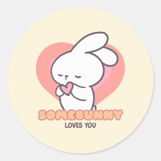 Schattige Konijn: Sommige Konijn houdt van je Ronde Sticker (Voorkant)