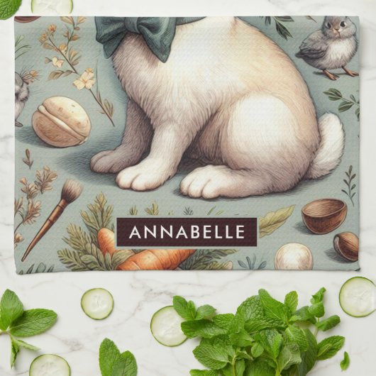 Schattige  Konijn Theedoek (Gevouwen)