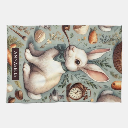 Schattige  Konijn Theedoek (Horizontaal)