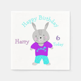 Schattige konijn thema verjaardagsfeestje servet