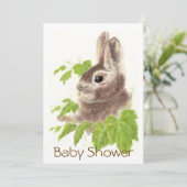 Schattige konijn, tuindier Baby shower Kaart (Staand voorkant)