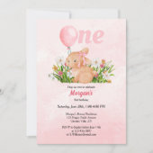 Schattige konijn verandert een roze meisjes 1e ver kaart (Voorkant)