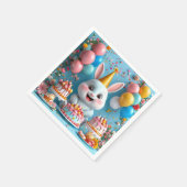Schattige konijn viert verjaardag servet (Hoek)