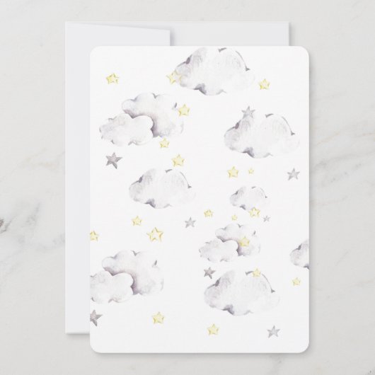 Schattige konijn Waterverf Elegant Meisje Baby sho Kaart (Achterkant)