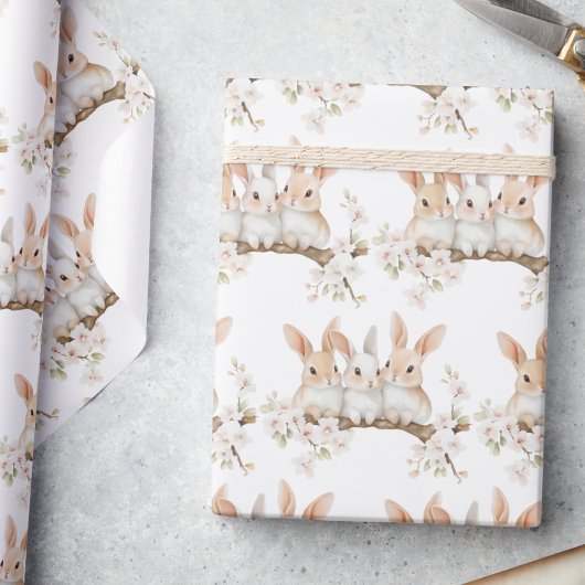 Schattige konijn Waterverf Pasen Cadeaupapier