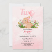 Schattige konijn wordt twee roze meisjes tweede ve kaart (Voorkant)