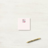 Schattige konijnen delen een hart post-it® notes (Op bureau)