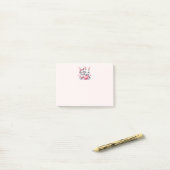Schattige konijnen delen een hart post-it® notes (Op bureau)