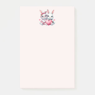 Schattige konijnen delen een hart post-it® notes