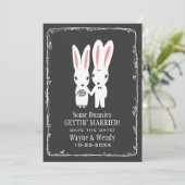 Schattige Konijnen Huwelijk Opslag van de Datum Gr Save The Date (Staand voorkant)