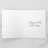 Schattige konijnen in een bloemige winterkrans kaart (Binnen)