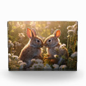 Schattige konijnen in Spring Meadow Design Fotoblokken (Voorkant)