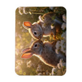 Schattige konijnen in Spring Meadow Design Magneet (Verticaal)