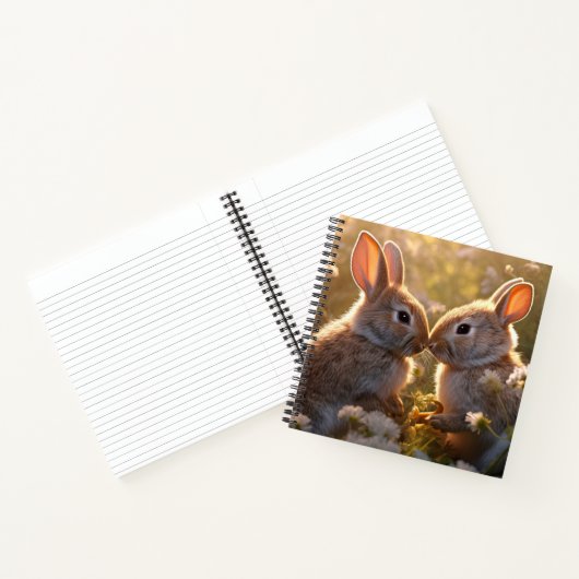 Schattige konijnen in Spring Meadow Design Notitieboek (Binnen)