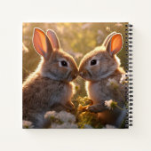 Schattige konijnen in Spring Meadow Design Notitieboek (Achterkant)