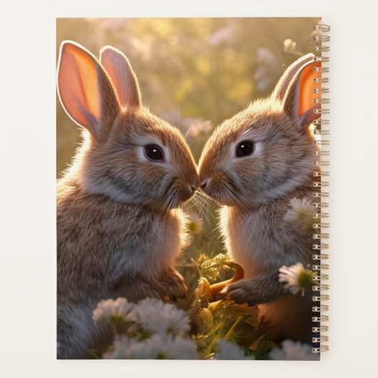 Schattige konijnen in Spring Meadow Design Planner (Achterkant)