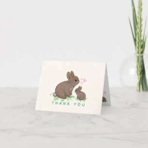 Schattige konijnen met hartjes babyshower bedankt