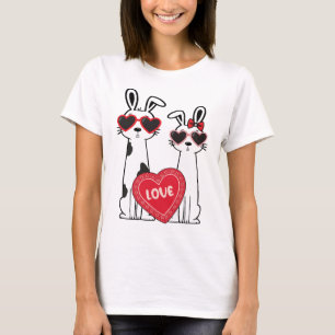 Schattige Konijnen met Hartzonnebril T-shirt