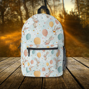 Schattige Konijnen met Pastel Kleur Eier Ballonnen Bedrukte Rugzak