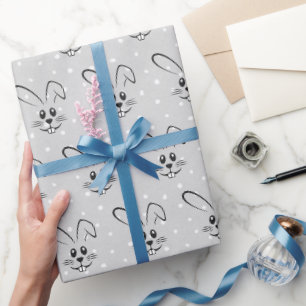 Schattige Konijnen Op Stippen Cadeaupapier