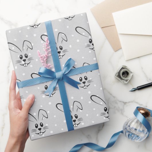 Schattige Konijnen Op Stippen Cadeaupapier (Geschenken)