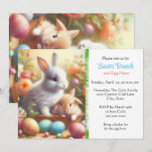 Schattige Konijnen Paas Brunch  Kaart (Voorkant / Achterkant)