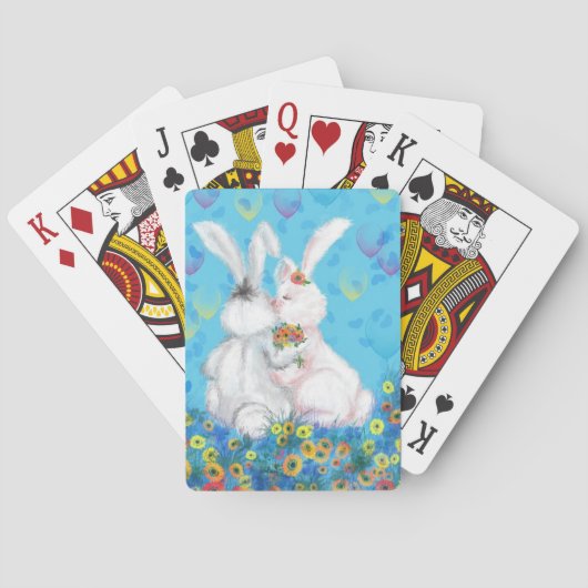 Schattige Konijnen Spelen Kaarten (Achterkant)