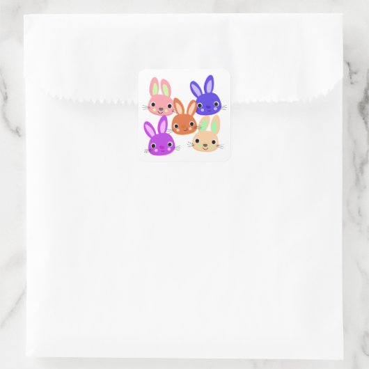 Schattige Konijnen Vierkante Sticker (Tas)