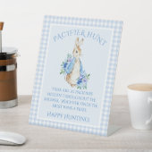 Schattige konijnenblauw Baby shower Reclamebord Met Voetstuk (Insitu)