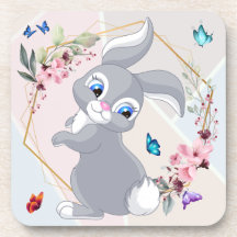 Schattige konijnenbloemblinders thema