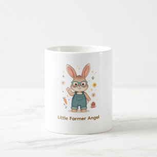 Schattige konijnenboer met bril en overall Illust Koffiemok