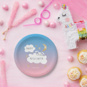 Schattige konijnengeslacht onthullen partij roze b papieren bordje (Feest)