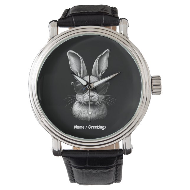 Schattige konijnengezicht met zonnebril voor kinde horloge (Voorkant)