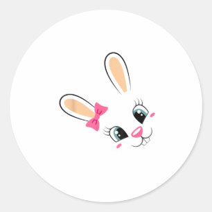 Schattige Konijnengezicht Paashaas Grappig Konijne Ronde Sticker