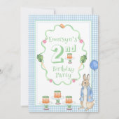 Schattige konijnengroen 2e verjaardagsfeest kaart (Voorkant)