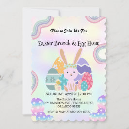 Schattige konijnenjachtei Dino Happy Easter day Pa Kaart