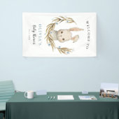 Schattige Konijnenjongen Baby shower Welkom Spandoek (Beurs)