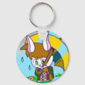 schattige konijnenjongen sleutelhanger (Voorkant)