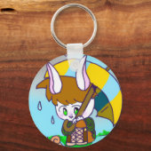 schattige konijnenjongen sleutelhanger (Voorkant)