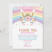 Schattige Konijnenkonijn 1e Verjaardagsmeisje Dank Kaart (Voorkant)