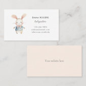 Schattige Konijnenkonijn Babysitter Nanny Visitekaartje (Voorkant / Achterkant)