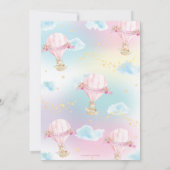 Schattige Konijnenkonijn Hete Luchtballon 1e Verja Kaart (Achterkant)