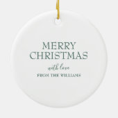 Schattige Konijnenkonijn Kerstmis Gepersonaliseerd Keramisch Ornament (Achterkant)