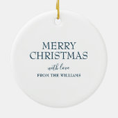 Schattige Konijnenkonijn Kerstmis Gepersonaliseerd Keramisch Ornament (Achterkant)