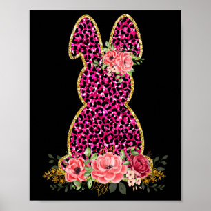 Schattige Konijnenkonijn Roze Luipaard Konijntje G Poster