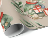 Schattige Konijnenkonijn Waterverf Kerstmis Cadeaupapier (Rol Hoek)