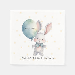 Schattige Konijnenkonijn Wild Een 1e Verjaardagsfe Servet
