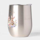 Schattige Konijnenkonijneneieren Gelukkig Pasen (Links)