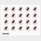 Schattige konijnenliefde woordspeling zwarte hands ronde sticker (Vel)