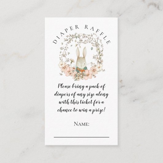 Schattige Konijnenluier Raffle Jongensdouche Informatiekaartje (Voorkant)
